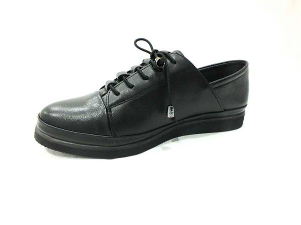 Marine Shoes Hakiki Deri Günlük Kadın Ayakkabı Siyah-Siyah 86 K196
