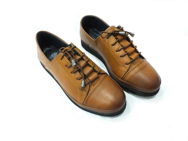 Marine Shoes Hakiki Deri Günlük Kadın Ayakkabı Taba 86 K196