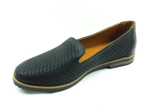 Marine Shoes Hakiki Deri Günlük Kadın Ayakkabısı Siyah 86 2021