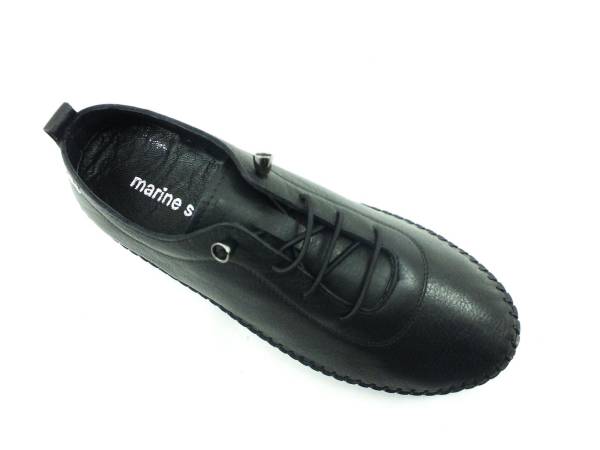 Marine Shoes Hakiki Deri Günlük Kadın Ayakkabısı Siyah 86 296