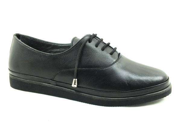Marine Shoes Hakiki Deri Günlük Kadın Ayakkabısı Siyah 86 K93