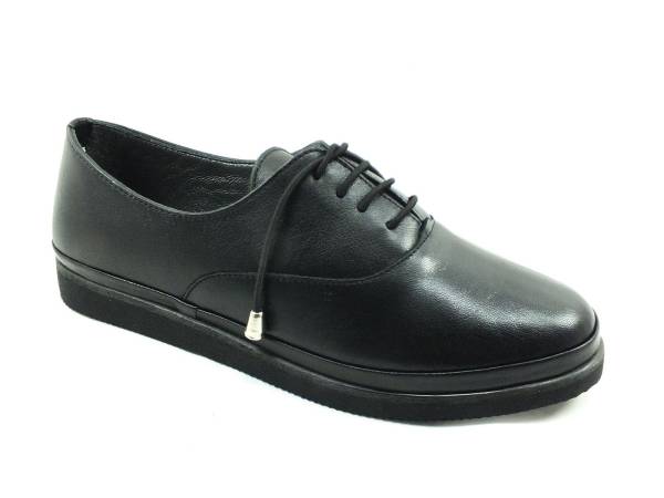 Marine Shoes Hakiki Deri Günlük Kadın Ayakkabısı Siyah 86 K93