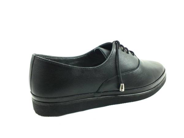 Marine Shoes Hakiki Deri Günlük Kadın Ayakkabısı Siyah 86 K93