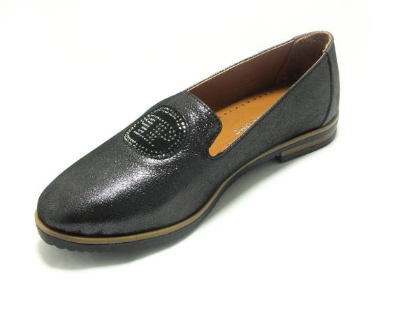 Marine Shoes Hakiki Deri Günlük Kadın Ayakkabısı Siyah-Saten 86 2043