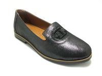 Marine Shoes Hakiki Deri Günlük Kadın Ayakkabısı Siyah-Saten 86 2043 - Thumbnail