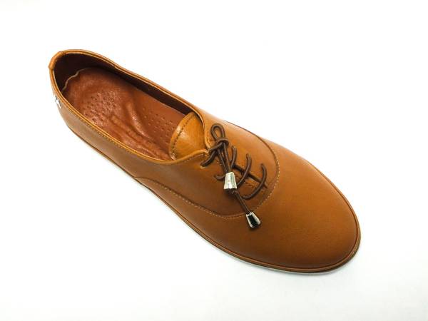 Marine Shoes Hakiki Deri Günlük Kadın Ayakkabısı Taba 86 K93