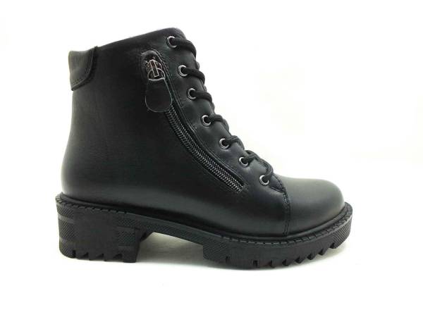 Marine Shoes Hakiki Deri Kadın Botu Siyah 86 1016