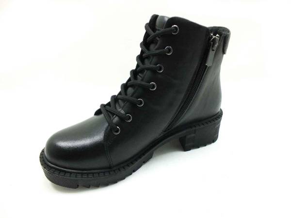 Marine Shoes Hakiki Deri Kadın Botu Siyah 86 1016