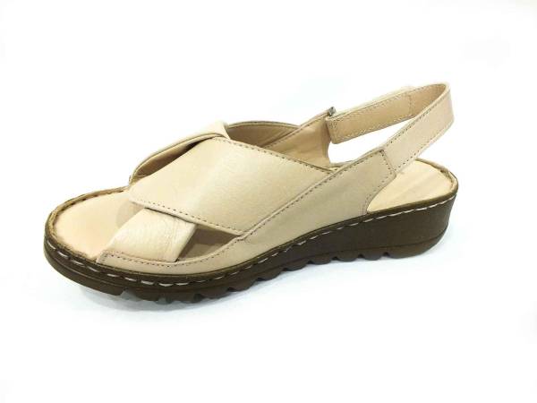 Marine Shoes Hakiki Deri Kadın Sandalet Bej 86 018