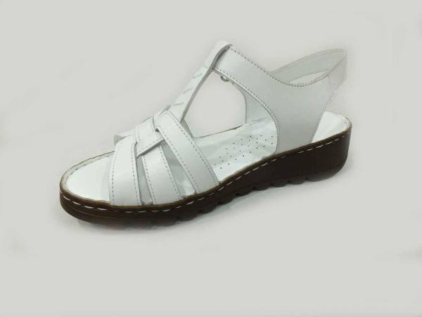Marine Shoes Hakiki Deri Kadın Sandalet Beyaz 86 017