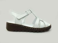 Marine Shoes - Marine Shoes Hakiki Deri Kadın Sandalet Beyaz 86 017