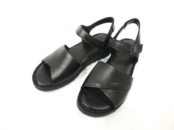 Marine Shoes Hakiki Deri Kadın Sandalet Siyah 86 021