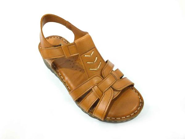 Marine Shoes Hakiki Deri Kadın Sandalet Taba 86 017