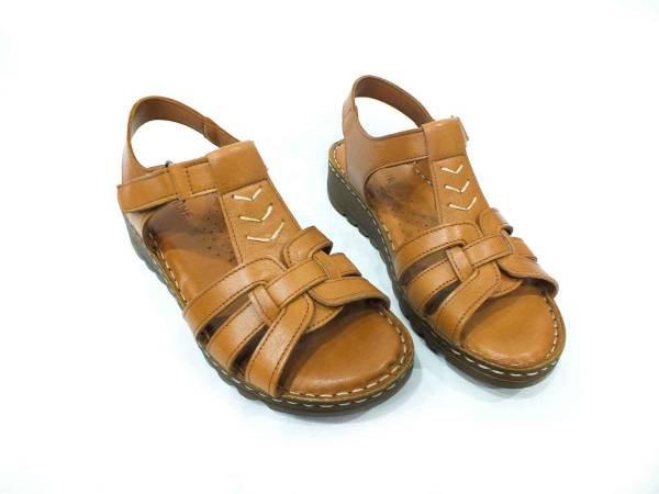 Marine Shoes Hakiki Deri Kadın Sandalet Taba 86 017