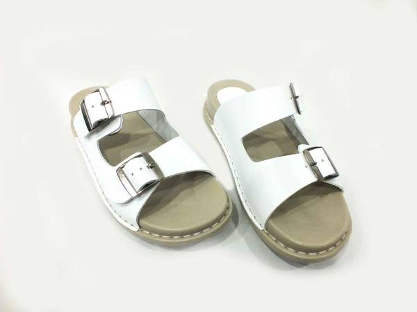Marine Shoes Hakiki Deri Kadın Terlik Beyaz 86 P32