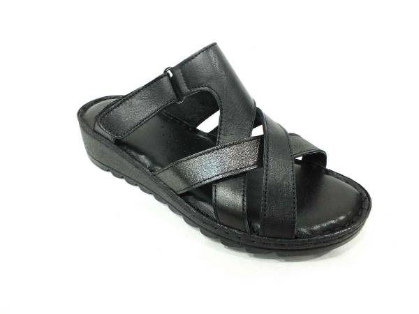 Marine Shoes Hakiki Deri Kadın Terlik Siyah 86 012