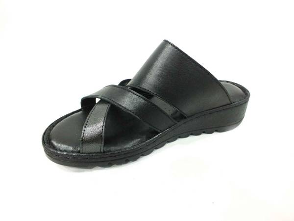 Marine Shoes Hakiki Deri Kadın Terlik Siyah 86 012