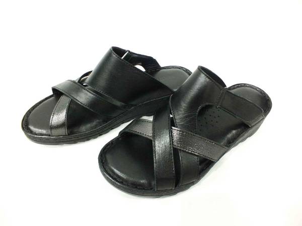 Marine Shoes Hakiki Deri Kadın Terlik Siyah 86 012