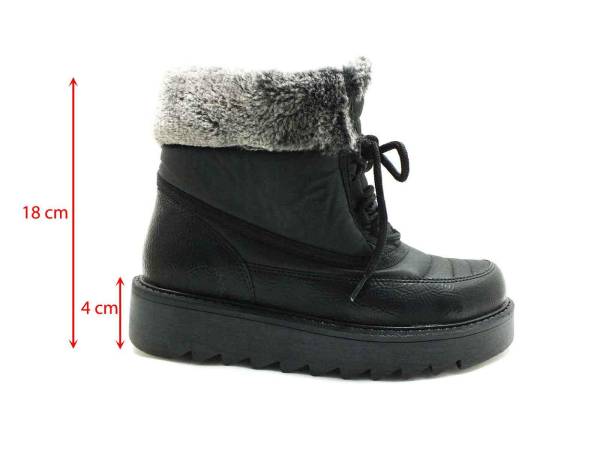 Marine Shoes Kürklü Termal Kar Botu Siyah-Rugan 86 4013