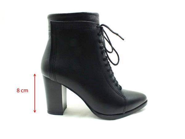 Marine Shoes Sivri Burunlu Topuklu Kadın Botu Siyah