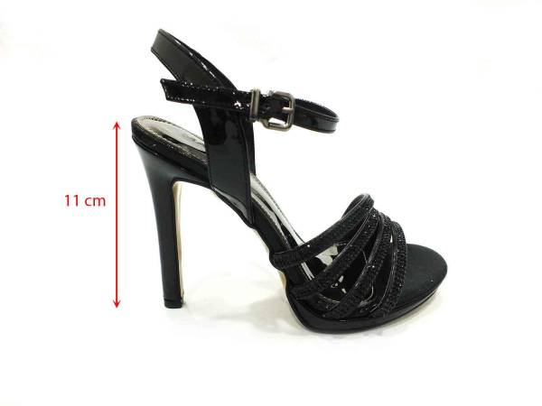 Marine Shoes Taşlı Topuklu Ayakkabı Siyah 86 301