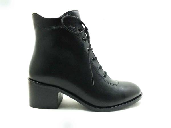 Marine Shoes Topuklu Hakiki Deri Kadın Botu Siyah 86 241