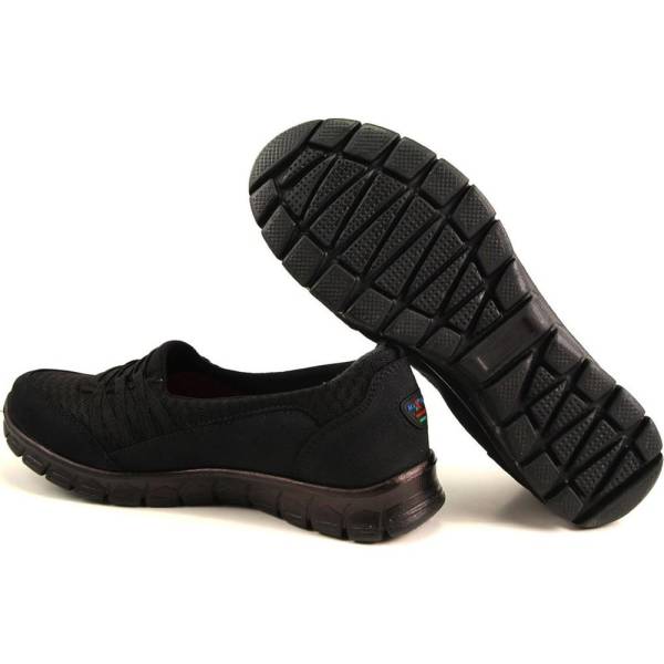 Forelli Streç Kadın Spor Ayakkabısı - Siyah - 61014