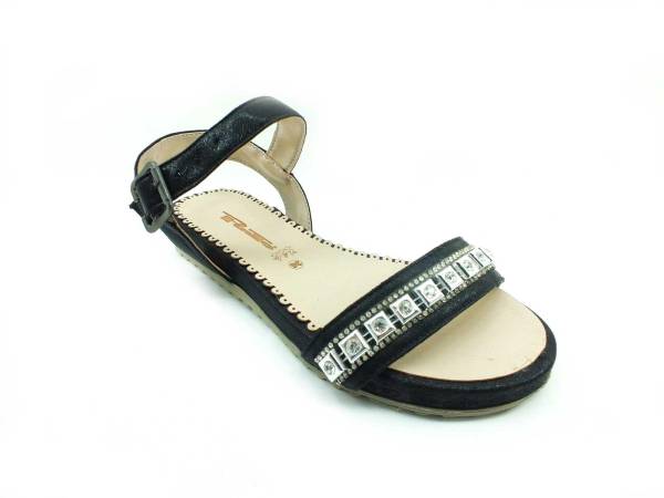 Punto Taşlı Kadın Sandalet - Siyah - 642401