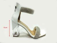 Sweet Girl Şeffaf Topuklu Taşlı Kadın Ayakkabısı Beyaz 19 G2028 - Thumbnail