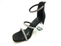 Sweet Girl Şeffaf Topuklu Taşlı Kadın Ayakkabısı Siyah 19 G2022 - Thumbnail