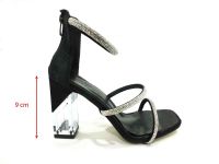 Sweet Girl Şeffaf Topuklu Taşlı Kadın Ayakkabısı Siyah 19 G2022 - Thumbnail