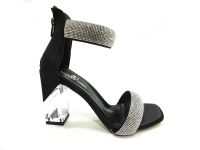 Sweet Girl Şeffaf Topuklu Taşlı Kadın Ayakkabısı Siyah 19 G2028 - Thumbnail