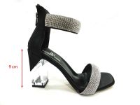 Sweet Girl Şeffaf Topuklu Taşlı Kadın Ayakkabısı Siyah 19 G2028 - Thumbnail