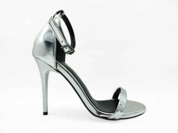 Sweet Girl Tek Bantlı Topuklu Ayakkabı - Gümüş-Ayna - 1126