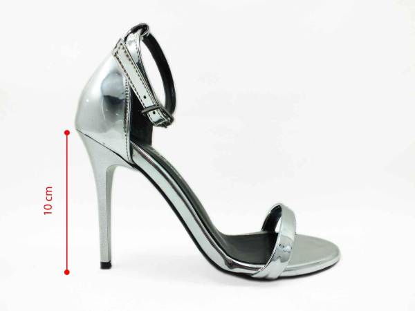 Sweet Girl Tek Bantlı Topuklu Ayakkabı - Gümüş-Ayna - 1126