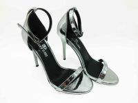 Sweet Girl Tek Bantlı Topuklu Ayakkabı - Gümüş-Ayna - 1126 - Thumbnail