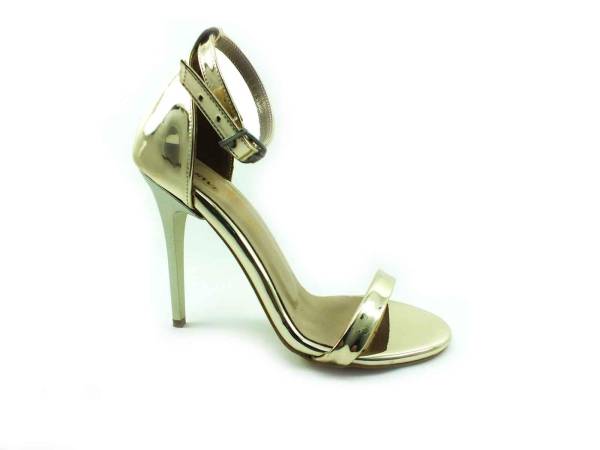 Sweet Girl Tek Bantlı Topuklu Ayakkabı - Altın-Ayna - 1126