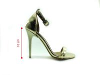 Sweet Girl Tek Bantlı Topuklu Ayakkabı - Altın-Ayna - 1126 - Thumbnail