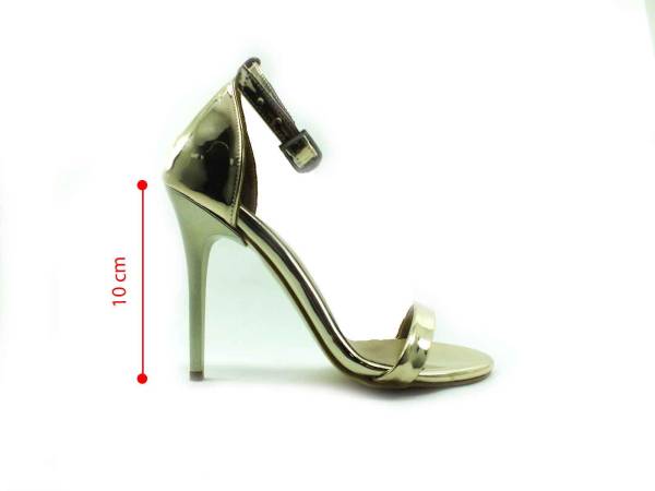 Sweet Girl Tek Bantlı Topuklu Ayakkabı - Altın-Ayna - 1126