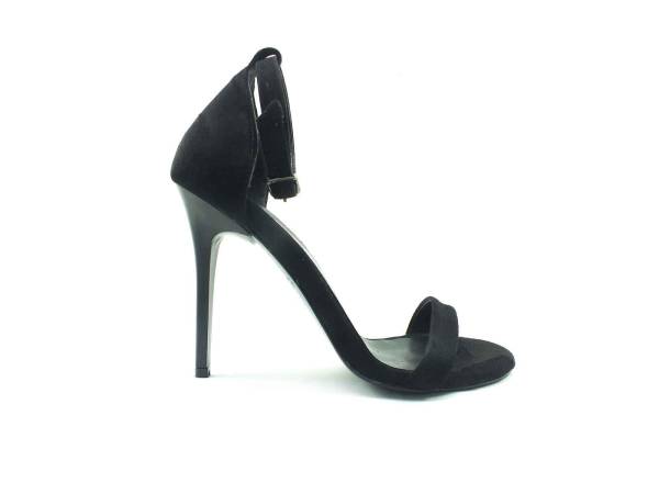 Sweet Girl Tek Bantlı Topuklu Ayakkabı - Siyah-Süet - 1126