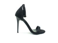 Sweet Girl Tek Bantlı Topuklu Ayakkabı - Siyah-Süet - 1126 - Thumbnail