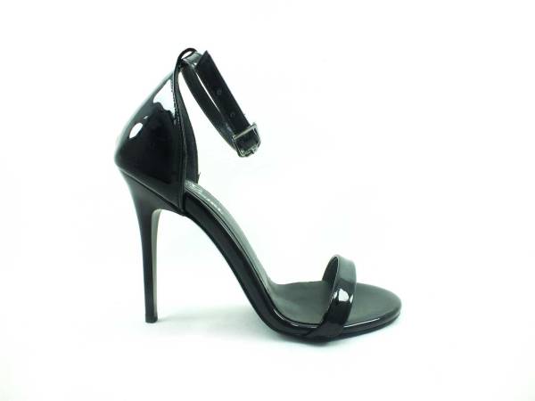 Sweet Girl Tek Bantlı Topuklu Ayakkabı - Siyah-Rugan - 1126