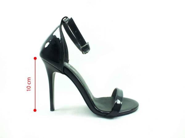 Sweet Girl Tek Bantlı Topuklu Ayakkabı - Siyah-Rugan - 1126