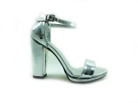 Sweet Girl Tek Bantlı Topuklu Kadın Ayakkabı - Gümüş-Ayna - 6308 - Thumbnail