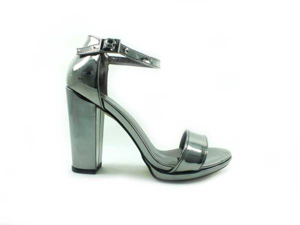 Sweet Girl Tek Bantlı Topuklu Kadın Ayakkabı - Platin-Ayna - 6308