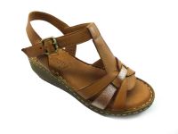 Tokalı Hakiki Deri Kadın Sandalet - Taba - 244 - Thumbnail