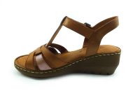 Tokalı Hakiki Deri Kadın Sandalet - Taba - 244 - Thumbnail