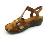 Tokalı Hakiki Deri Kadın Sandalet - Taba - 244 - Thumbnail