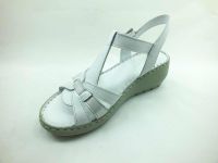 Tokalı Hakiki Deri Kadın Sandalet - Beyaz - 244 - Thumbnail