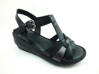 Tokalı Hakiki Deri Kadın Sandalet - Siyah - 244 - Thumbnail